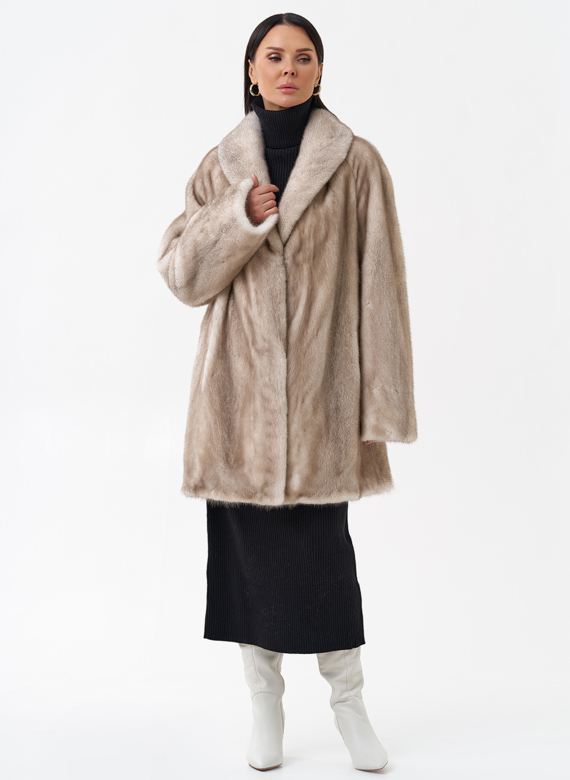 Норковая шуба с воротником