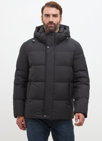 Мужской черный пуховик больших размеров