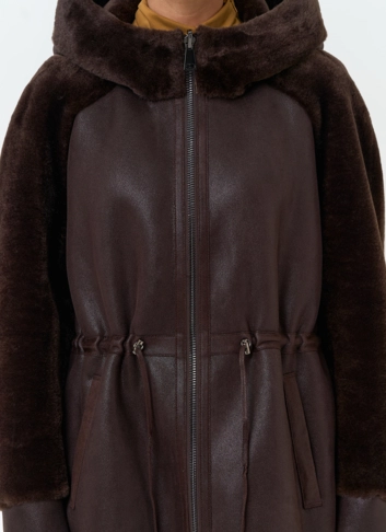 Женская дубленка из эко замши