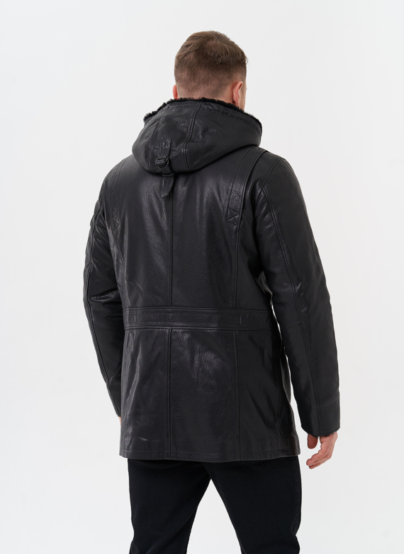 Мужская дубленка черного цвета 