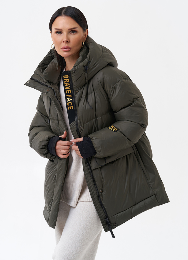 Женский пуховик с капюшоном модель № 29178 в рассрочку