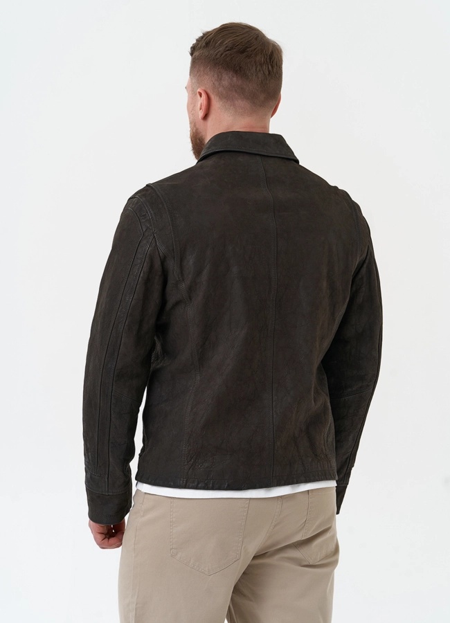 Мужская куртка из натуральной кожи  модель № 30061 универмаг малина