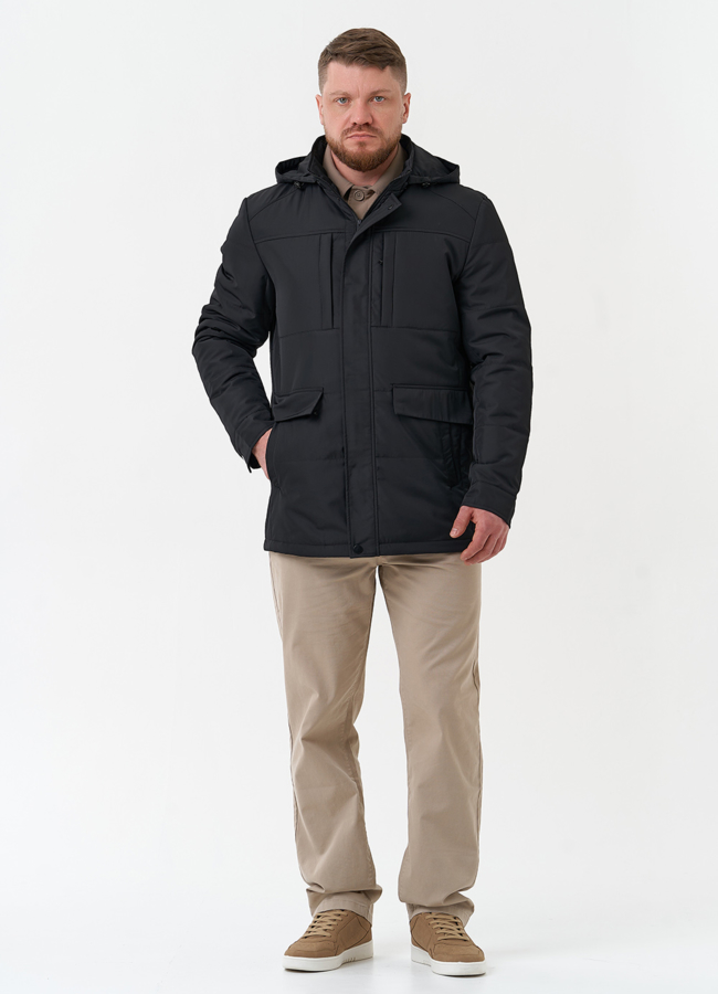 Мужская утепленная куртка с капюшоном модель № 30274 в кредит