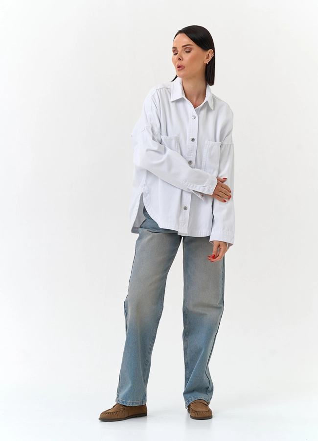 фото Женская джинсовая куртка рубашка модель № 33123
