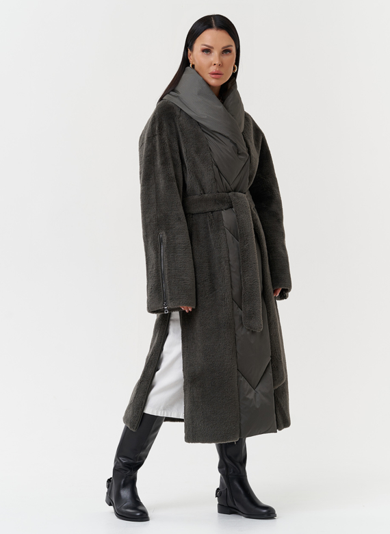 Комбинированное пальто на утеплении