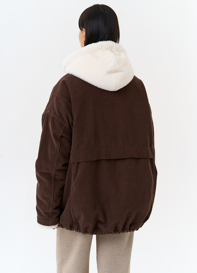 фото Женская утепленная куртка с отделкой из эко меха модель № 31910