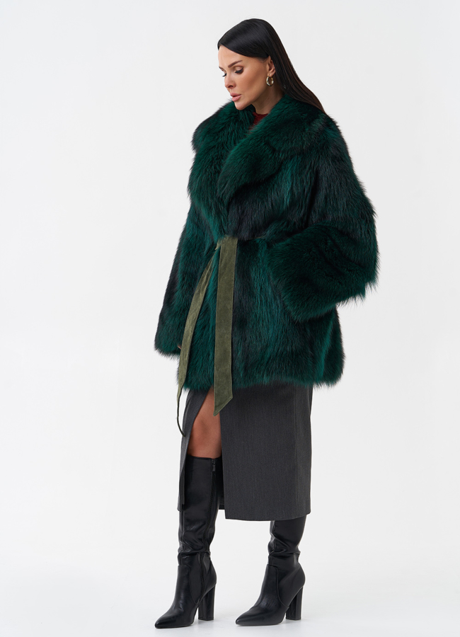 Шуба из енота летучая мышь модель № 29365 универмаг малина