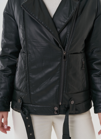 Косуха утепленная из экокожи с отделкой из экомеха