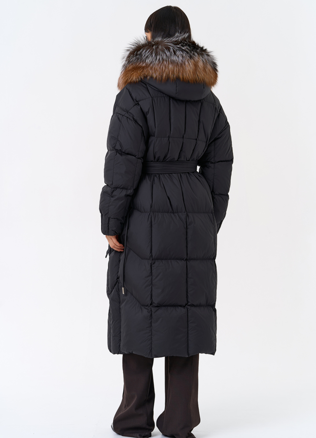 Женский пуховик с отделкой из меха блюфрост модель № 31798 в рассрочку