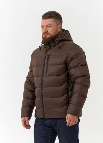 Мужской пуховик с капюшоном  фото