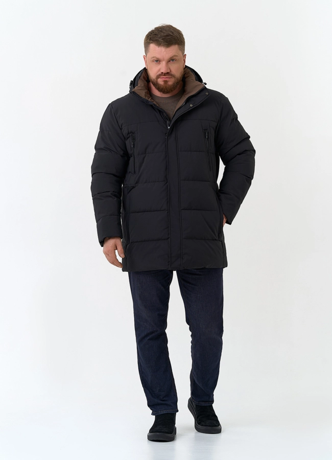 Мужской пуховик с капюшоном  модель № 34072 в рассрочку фото
