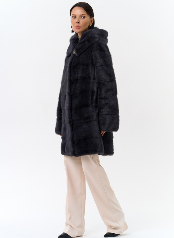 Норковая шуба трансформер с капюшоном